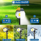 Peasur 6 Pack Solar Lights Outdoor, Solar Powered Spot Uplights Waterproof - Image 2