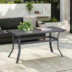 ONBRILL Small Metal Outdoor Coffee Side Table, Steel Coffee Tables - Image 4