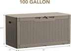 Devoko 100 Gallon Waterproof Large Resin Deck Box Indoor Outdoor Lockable - Image 6