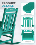 Ciokea Oversized Outdoor Rocking Chair, 380lbs Heavy-Duty Large Patio Rocker - Image 6