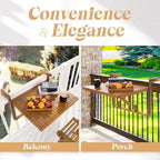 Idzo FSC Acacia Wood Folding Balcony Bar Table - Image 6