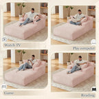 Chaise Lounge Chair Indoor, 50 Inch Oversized Corduroy Upholstered Boneless - Image 4