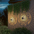 4 Pack Solar Fence Lights Metal Solar Powered Outdoor Wall Deck Lights Lotus - Image 7