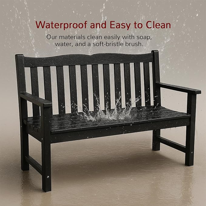Stoog All-Weather Outdoor Bench & Chairs Set, 3-Piece Patio Furniture Set - Image 9