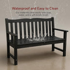 Stoog All-Weather Outdoor Bench & Chairs Set, 3-Piece Patio Furniture Set - Image 9