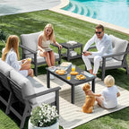 7-Piece HDPE Patio Furniture Set, Outdoor Sectional Sofa Set, All Weather - Image 3