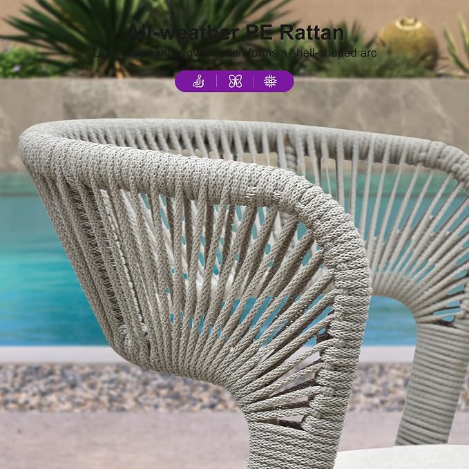 PURPLE LEAF 9 Pieces Outdoor Dining Set Patio Table and Chairs Set Aluminum - Image 8