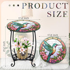 Outdoor Side Table Round Small Mosaic Patio Accent Indoor End Plant Coffee Tea - Image 3