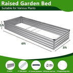 2PCS 6x3x1ft Galvanized Raised Garden Bed Kit, Galvanized Planter Raised Garden - Image 3