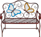 Alpine Corporation 45" x 23" Outdoor 2-Person Butterfly Garden Bench - Image 8