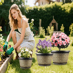 4 Pack 16 Inch Planter, Large Plastic Flower Pots Outdoor Indoor - Image 6