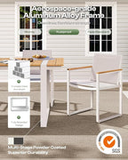 Outdoor Dining Table for 6, HDPS+ Aluminum Patio Dning Table - Image 4