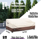 3-Seater Outdoor Sofa Cover, 76Wx32Dx31H inches Outdoor Furniture Covers - Image 2