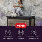 Keter Ashwood 100 Gallon Resin Deck Box Organization and Storage - Image 11