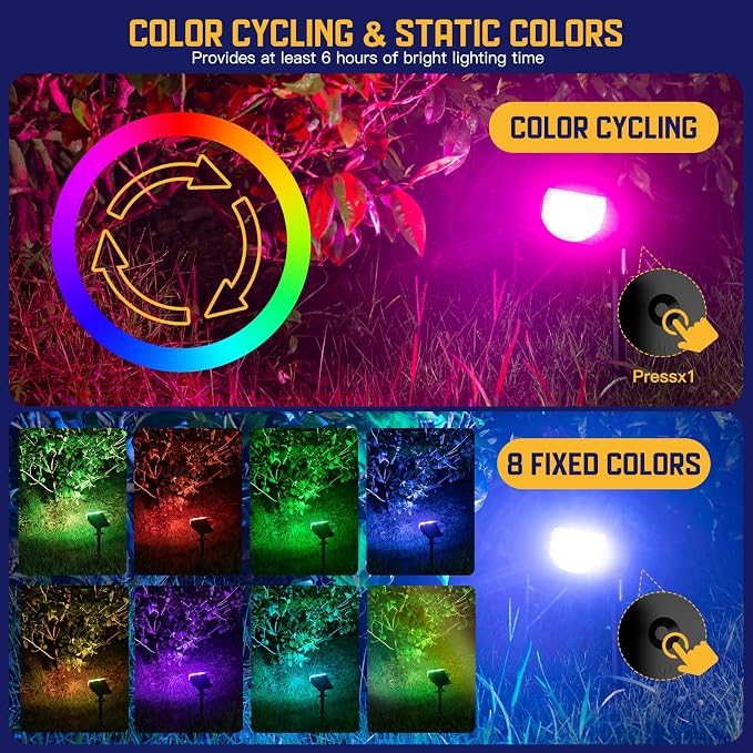 Kyosho Solar Color Spot Lights Outdoor, 9 Lighting Modes Halloween Christmas - Image 2