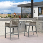PURPLE LEAF Outdoor 24" Counter Height Bar Stools Chair Set of 2, All Weather - Image 7