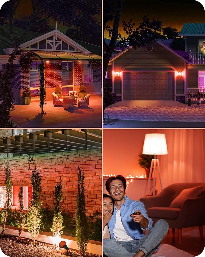 EDISHINE PAR38 Orange LED Flood Light Bulbs Outdoor, Dimmable LED Light Bulb - Image 7