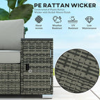 Outsunny 3 Seater Wicker Sofa - Image 6