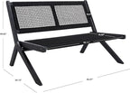 SAFAVIEH Outdoor Collection Kobina Black Acacia Wood/Black Rope Foldable Bench - Image 3
