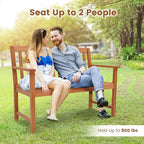 Tangkula Outdoor Garden Bench, 2-Person Eucalyptus Wood Bench - Image 7