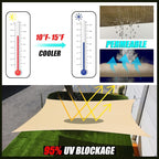Royal Shade 20' x 20' x 20' Beige Triangle Sun Shade Sail Canopy Outdoor Patio - Image 7