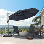 PURPLE LEAF 11 Feet Patio Umbrella Outdoor Cantilever Round Umbrella Aluminum - Image 2