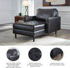 Signature Design by Ashley Bryceview Modern Tufted Leather Match Chaise - Image 4