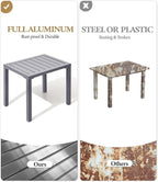 Crestlive Products Outdoor Side Table Set of 2, Aluminum Rectangular Side/End - Image 4
