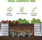 2PCS 8x4x1FT Galvanized Raised Garden Bed, Planter Raised Beds-Metal Garden Box - Image 3