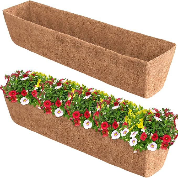 Halatool 2 Pack 48 Inch Window Box Liners Pre-Formed Coconut Fiber Planter by HALATOOL