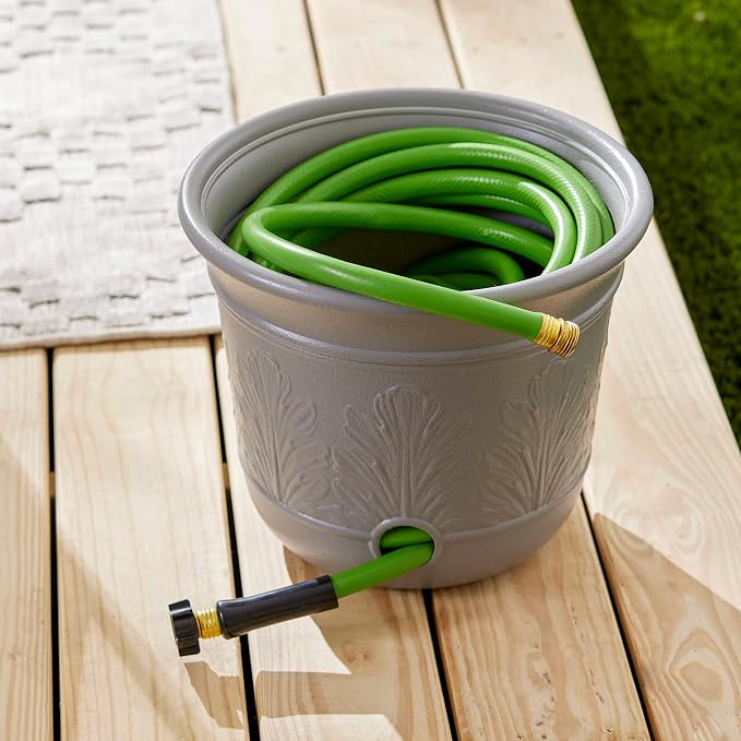 Suncast 300 Foot Heavy Duty 5 Gallon Decorative Plastic Hose Pot - Image 9