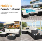 Shintenchi Outdoor Patio Furniture Sets, Small Outdoor Sofa Patio Sectional - Image 8