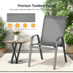 ONBRILL Patio Chairs set of 6, Easy Assembly Stackable Outdoor Dining Chairs - Image 8