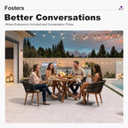 PURPLE LEAF 7 Pieces Round Outdoor Dining Set Outdoor Dining Table and Chairs - Image 4