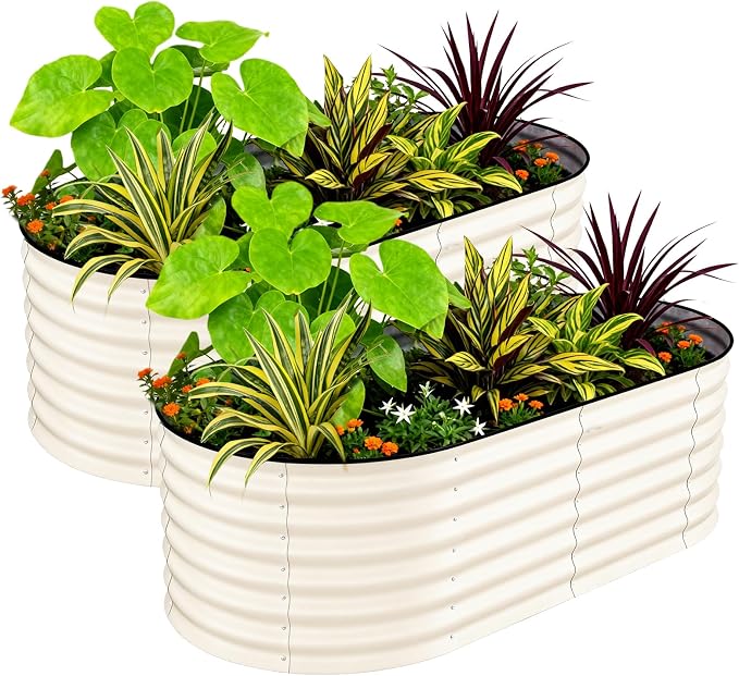 2 Pcs Raised Garden Beds Outdoor 8x2x1.5 ft by GarveeLife