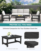 SERWALL HDPE Patio Conversation Set, 6-piece Sectional Outdoor Furniture Set - Image 5