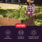 Keter 48" X 48" inches Wood Look Raised Garden Bed, Durable Outdoor Herb Garden - Image 11