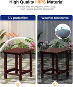 YEFU Outdoor Side Table for Patio: 16" HIPS Weather - Image 5
