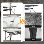 TLSUNNY Patio Outdoor Table W/ 1.69″ Umbrella Hole, Outdoor Metal Furniture - Image 6