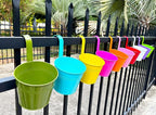 6 Inch Hanging Planters for Outdoor Plants, 10 Pack Metal Railing Planter - Image 6
