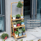 COPREE Bamboo 3-Tier Hanging Plant Stand Planter Shelves Flower Pot Organizer - Image 5