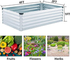 2 Pack 4x2x1FT Galvanized Raised Garden Beds Kit Outdoor Metal Gardening - Image 3