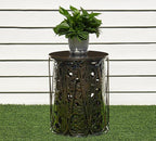 HFHOME Set of 3 Metal Outdoor Side Table, Nesting Round Coffee Table - Image 5
