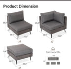 LAUSAINT HOME 8 Piece Outdoor Sectional Sofa PE Rattan Patio Conversation Sets - Image 6