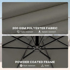 Outsunny 10 ft Offset Patio Umbrella - Image 8
