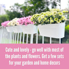 LaLaGreen Outdoor Rail Planter Metal Iron Hanging Flower Pot Deck Railings - Image 7