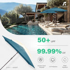 JEAREY 6.5x10 ft Rectangular Patio Umbrellas Rectangle Outdoor Umbrella - Image 5