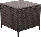 Outdoor Wicker Storage Side Table, Patio Brown PE Rattan End Table - Image 8