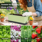 Window Box Planter 4 Packs, 17 Inches Rectangle Flower Pots - Image 4