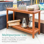 Best Choice Products 48in 2-Shelf Eucalyptus Wooden Console Table Indoor - Image 5